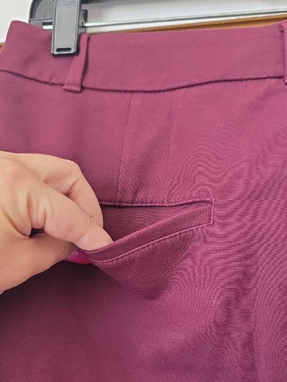 WHBM Slim Straight Burgundy Pants 4 - Picture 5 of 6